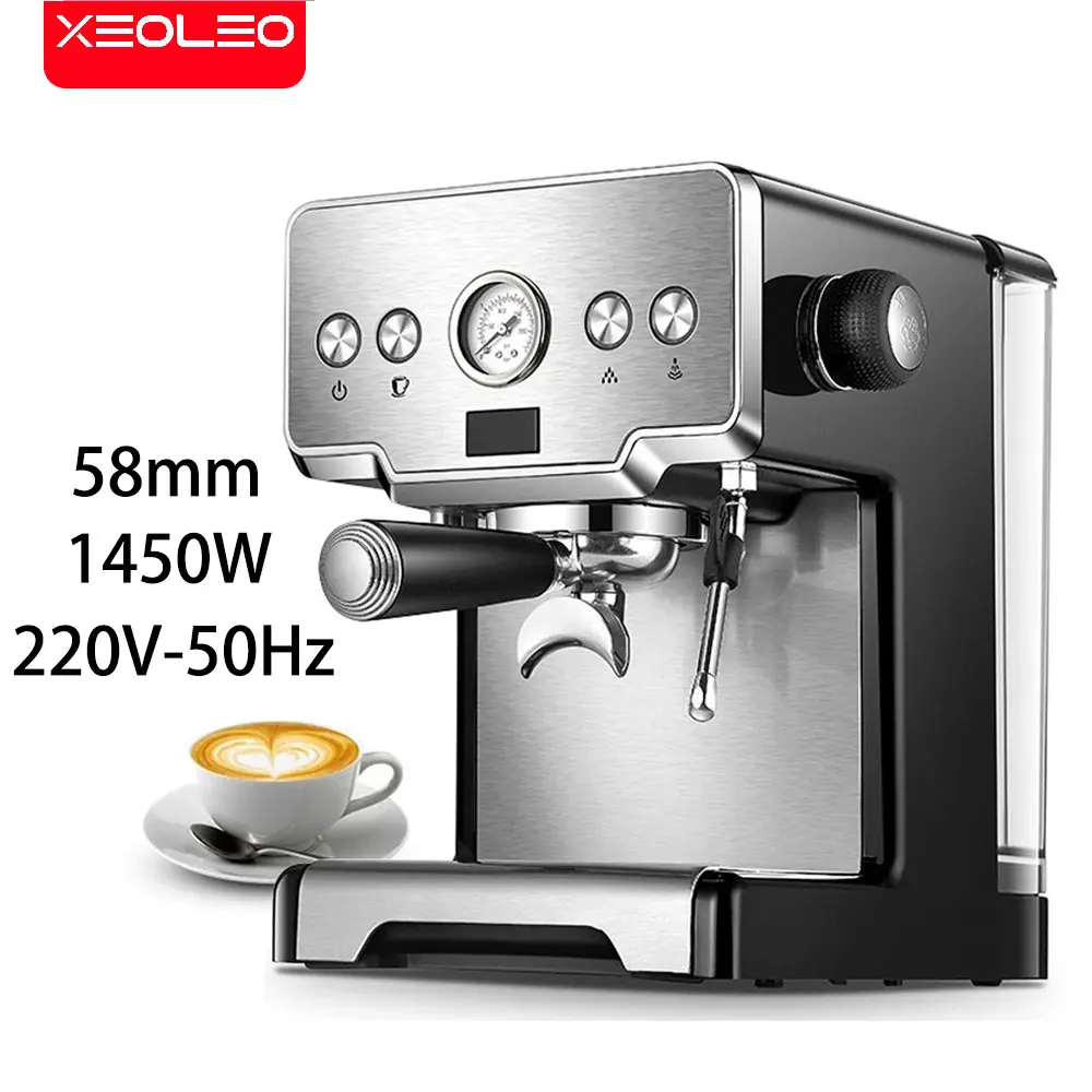 

XEOLEO 15 Bar Italian Semi Automatic Espresso Coffee Machine 58mm Cappuccino Milk Bubble Maker Commercial Household Coffee Maker