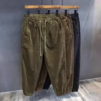 Men's Corduroy Work Trousers Thiened Fce Casual Vintage Sle Long Pants Comfortable Loose Fit Youthful Autumn Winter Wear