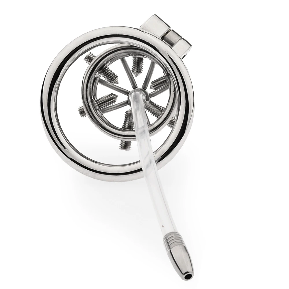 Male Penis Chastity Cage Stainless Steel Cock Cage Slave Restrict Ring Chastity Lock Sex Toy for Men