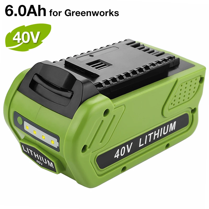 Batteria Ricaricabile Agli Ioni Di Litio 40V 6000Mah Per Greenworks 29462 40V G-Max 29472 29282 St40B410 Ba40L210 Stba40B210 Mo40L410