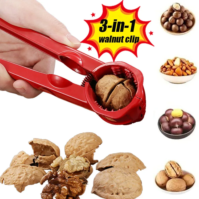 

Multifunctional Walnut Cracker Chestnut Opener Alloy Shell Cracker With Curved Handle Melon Seed Opener Alloy Clamp Cracker