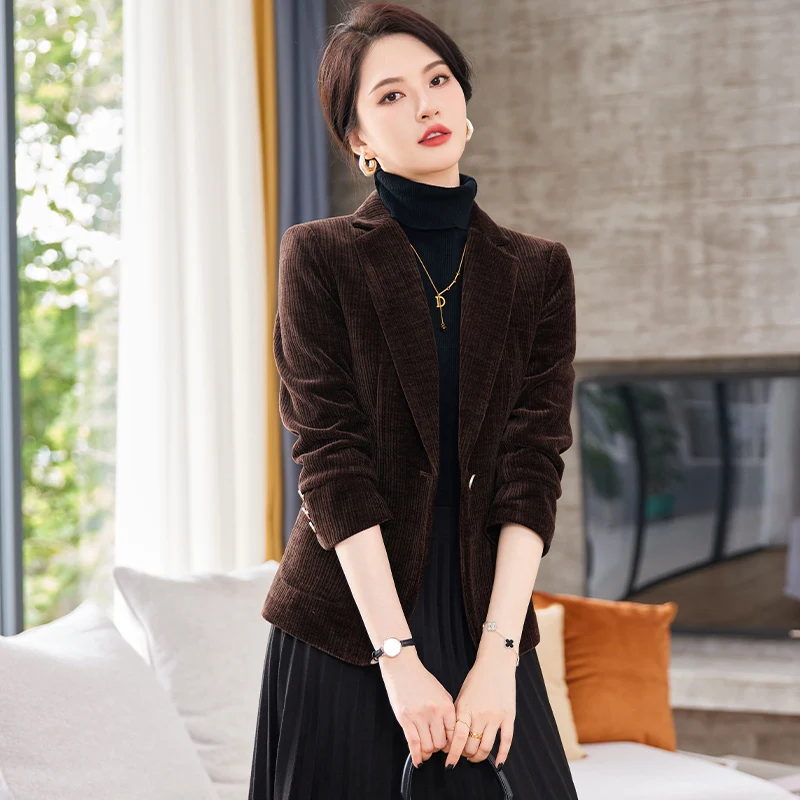 Fashion Professional Women's autumn and winter new long-sleeved suit unique temperament to make you unique