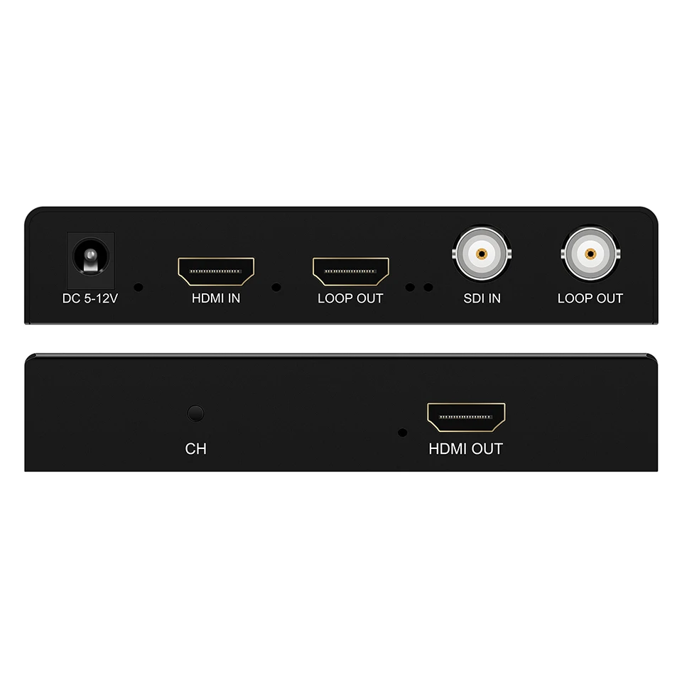 SDI HDMI to HDMI Converter with SDI Loopout and HDMI Loopout Audio Video Switcher Full HD 1080P60HZ for Camera CCTV Monitor
