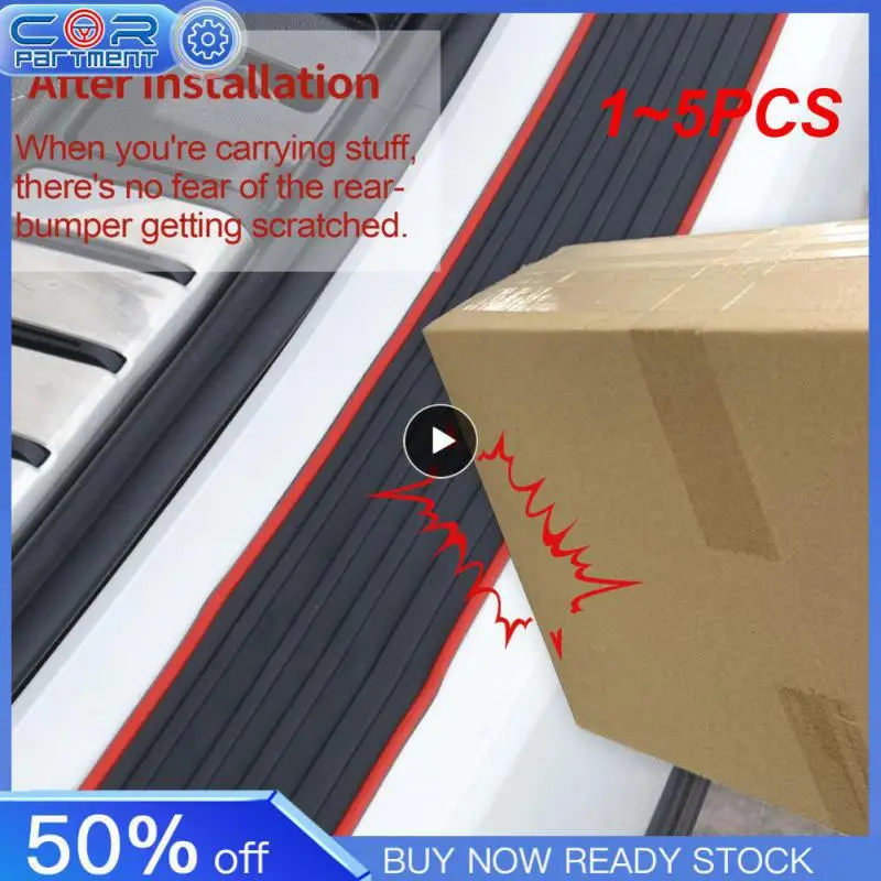 

1~5PCS 90*8cm Car Trunk Door Sill Plate Protector Anti-scratch Rubber Rear Bumper Guard Mouldings Pad Trim Cover Strip Car