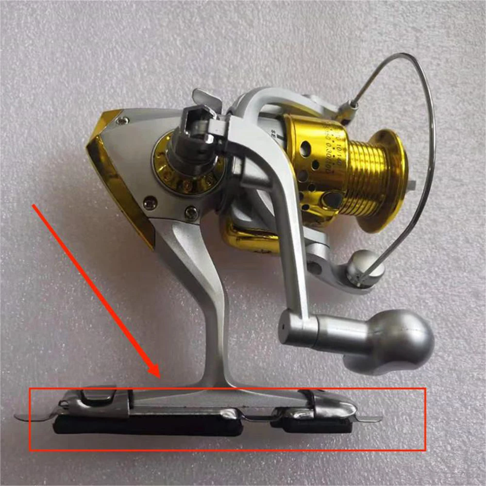 Part Reel Holder DIY Fishing Reel Fishing Rod Functional Handle Reel Holder  Clip Soft Rubber Pad Stainless Steel