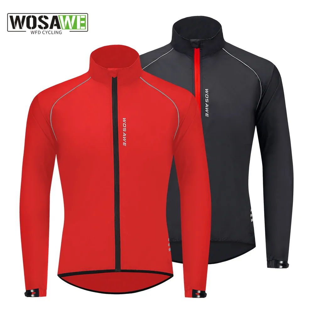 WOSAWE Men's Reflective Windproof Waterproof Cycling Jacket Mountain Bike MTB Jacket Running Riding Bicycle Jerseys cycling jacket reflective jacket cycling clothes