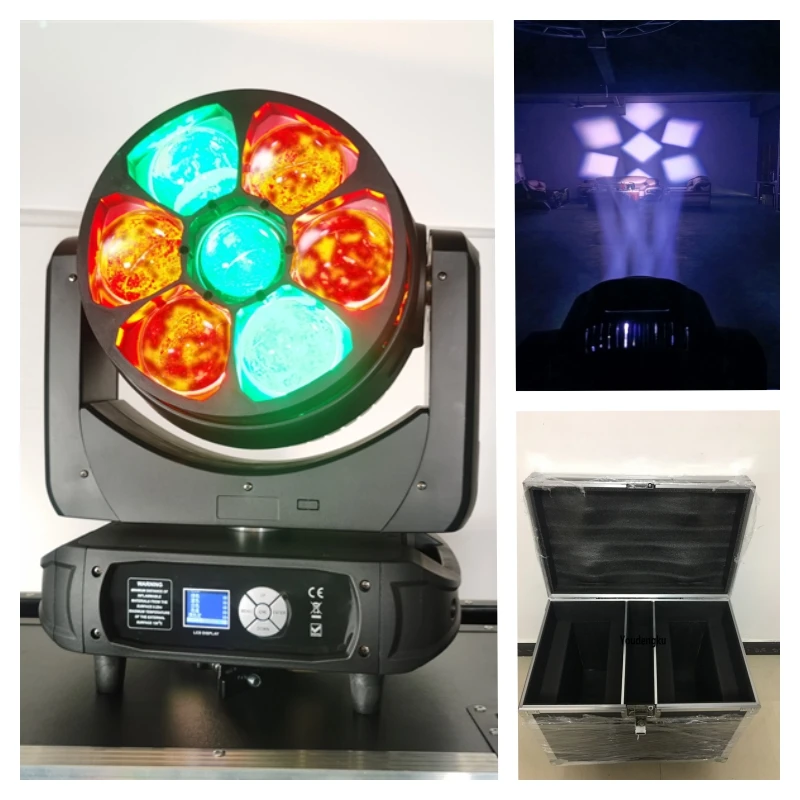 

2pcs with case Super bright 7x60W RGBW LED Zoom Wash Pixel Moving Head light with bee eye effect for Concert Show Event DJ Club