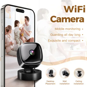 New Security Monitoring High Definition 4K 360° Rotating WiFi Mini Camera No Need for Plug in Night Vision Smart Home Monitoring 1
