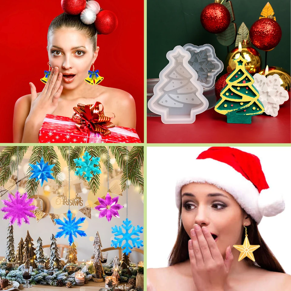 3 Schneeflocken Silikonformen - DIY Harzformen Für Weihnachtsschmuck