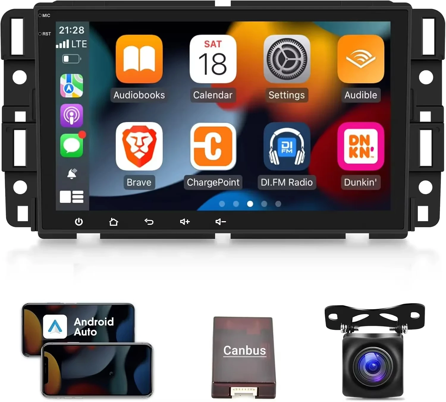 7 Inch Android Touch Screen Car Stereo with Carplay and Backup Camera