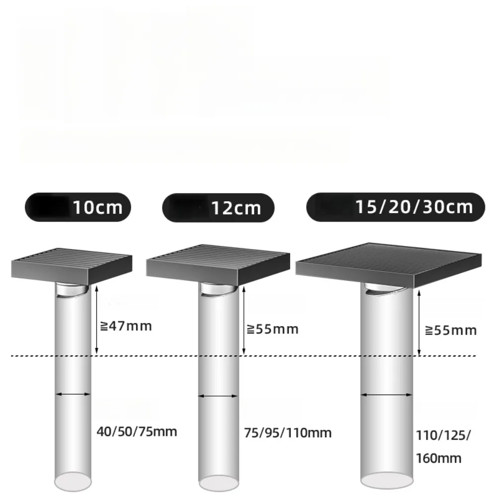 Outdoor yard large diameter stainless steel floor drain outdoor yard deodorant drainage large floor drain water lengthening