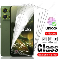 Premium Clear Tempered Glass Screen Protectors - 4 Pack 9H Hardness - Motorola Edge 70 (Transparent)
