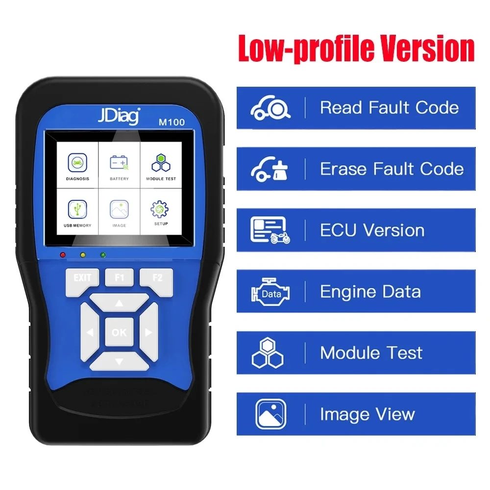 Scanner diagnostico per moto JDiag M100, strumento diagnostico per guasti moto, lettore di codici per KTM Yamaha Kawasaki Suzuki Honda - Image 5