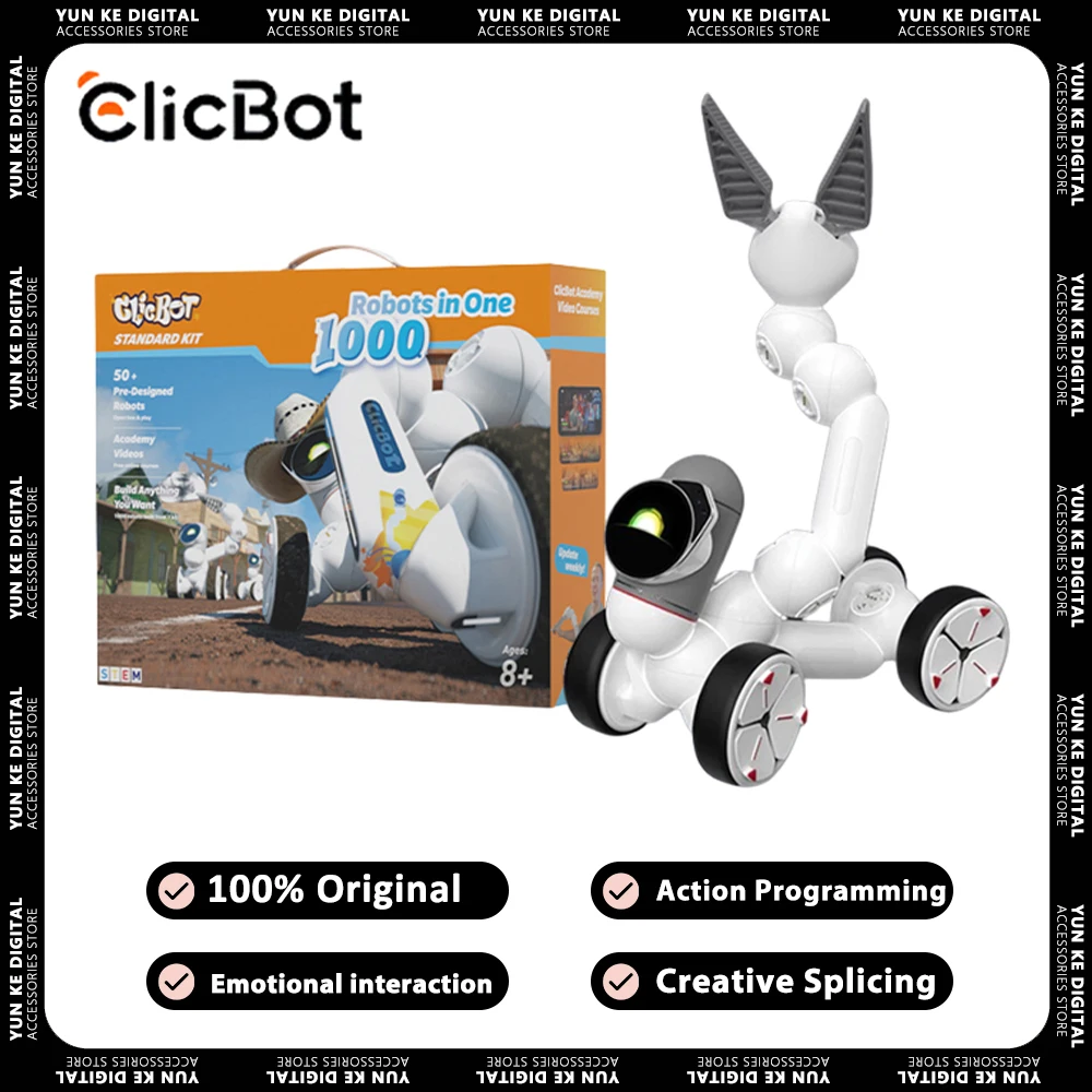 

ClicBot Advanced Edition Smart Robot Action Programming Emotional Interaction Creative Splicing Intelligent Robot Electronic Pet