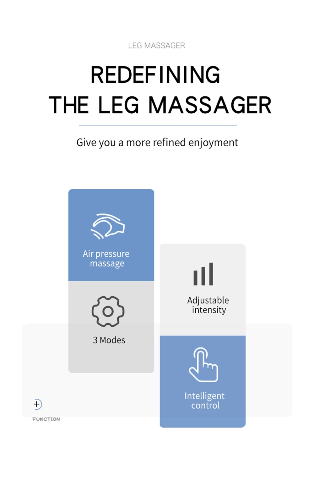 Presszoterápiás lábmasszírozó 2000mah újratölthető akkumulátorral, vádli- és combmasszírozó légzsákkal, izomlazító fájdalomra_voghion.com