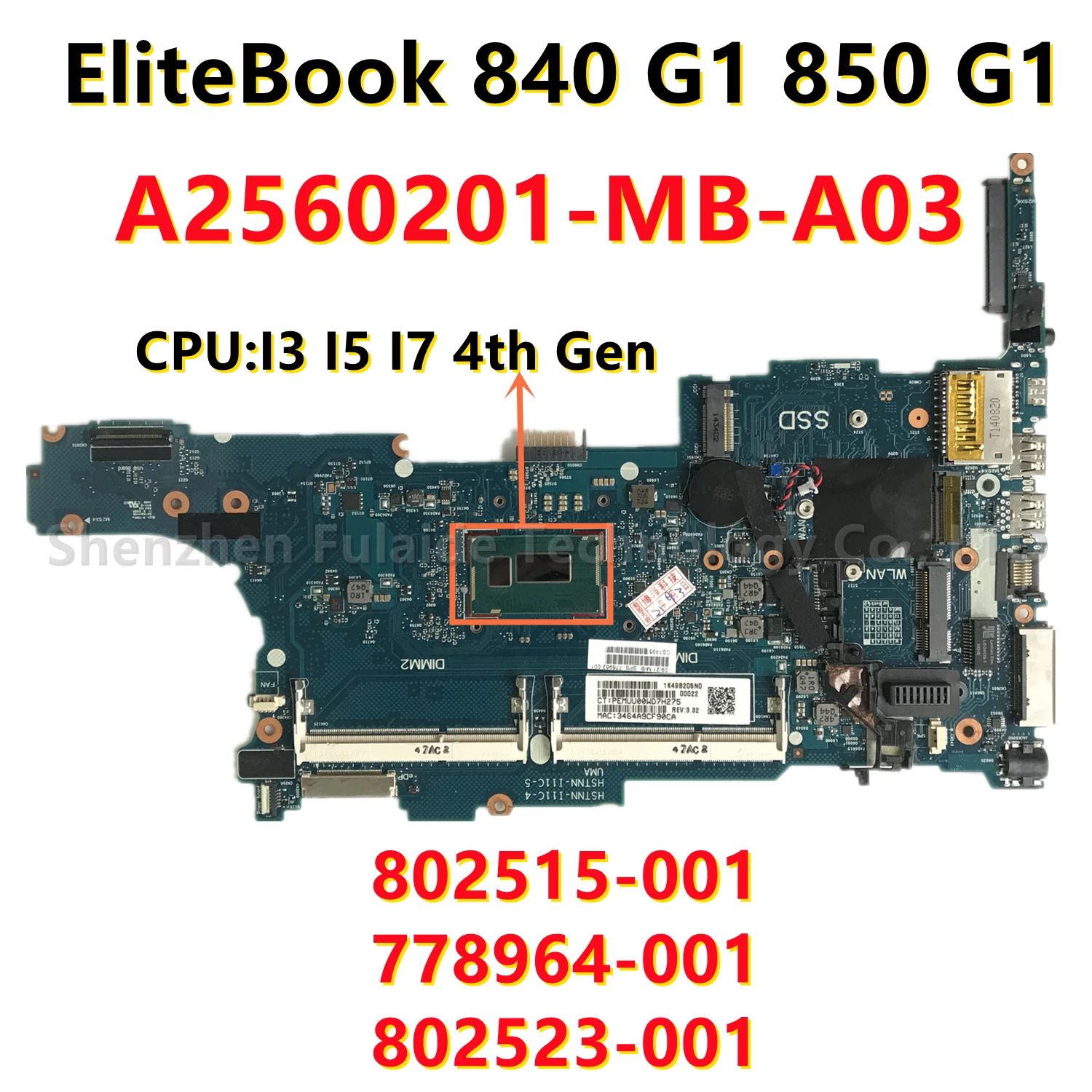 850 G1 Laptop Motherboard core I3 I5
