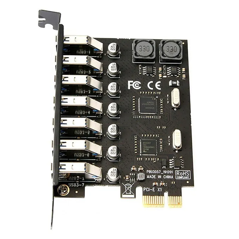 Adaptador Pci e Express para Btc Miner Portas Usb Cartão de Expansão Usb3 Pcie Controlador Pci-e x1 Conversor - Imagem 6