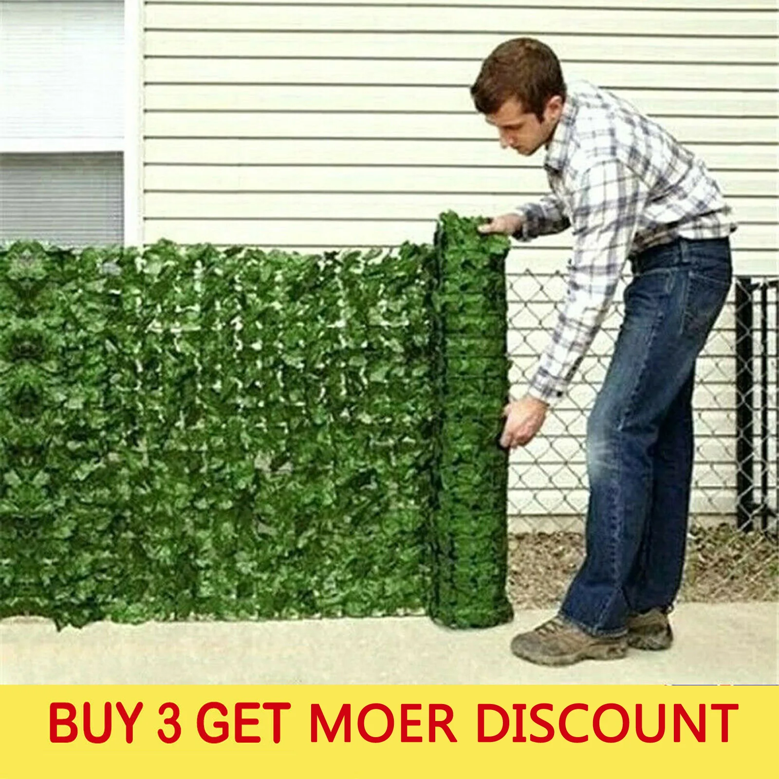 Artificial Plant Leaf Fence, Privacy Hedge Plant Panel Decoration For