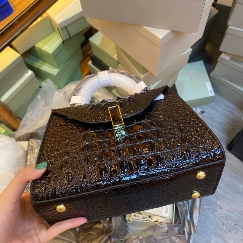Borsa a mano da donna vintage con patta e risvolto, in pelle crosta, nuova borsa a tracolla di design da donna, a tracolla singola_voghion.com
