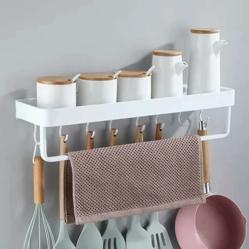 Kitchen Shelf  Wall-Mounted Square Shampoo Shelf Cosmetic Shelves Kitchen Nets Shelf Storage Rack Organizer Rack Aluminum kitchen shelf with hooks condiment rack nail punched bathroom towel bar soap cosmetic shower shampoo organizer holder wall mount