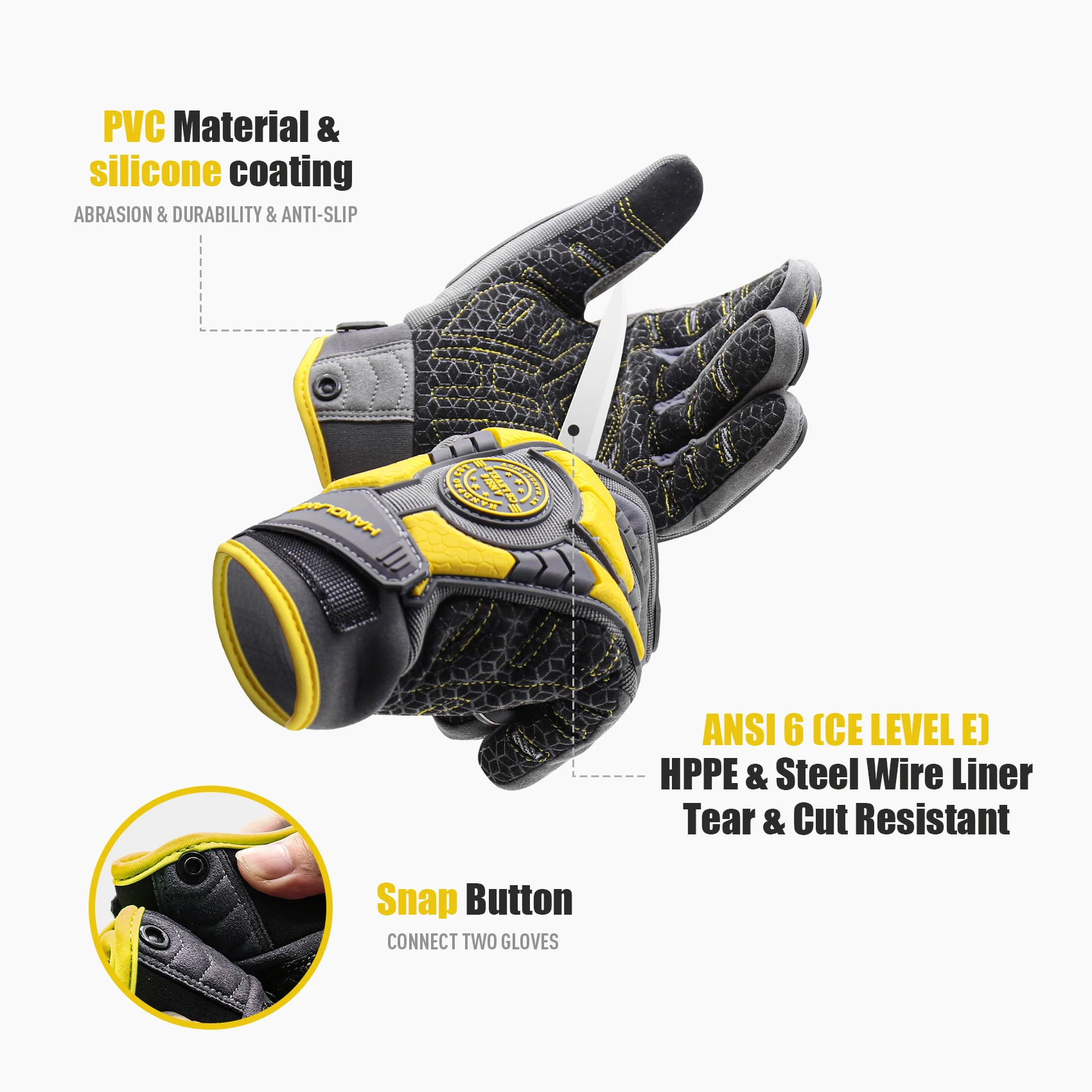 HANDLANDY Heavy Duty Work Gloves 4