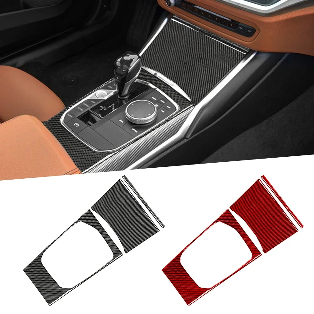 2-Piece Center Console Gear Shift Side Trim Panels – Carbon Fiber Texture – For BMW G20 G28 2020