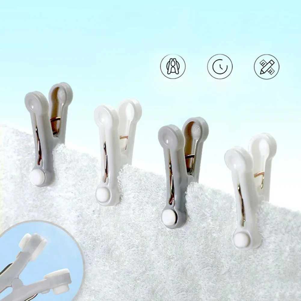 Clips Drying Clip Non-marking Windproof Fixed Soft Rubber Clothes Pin For Hanging Drying Clothes Bags Fold Tools 16pc
