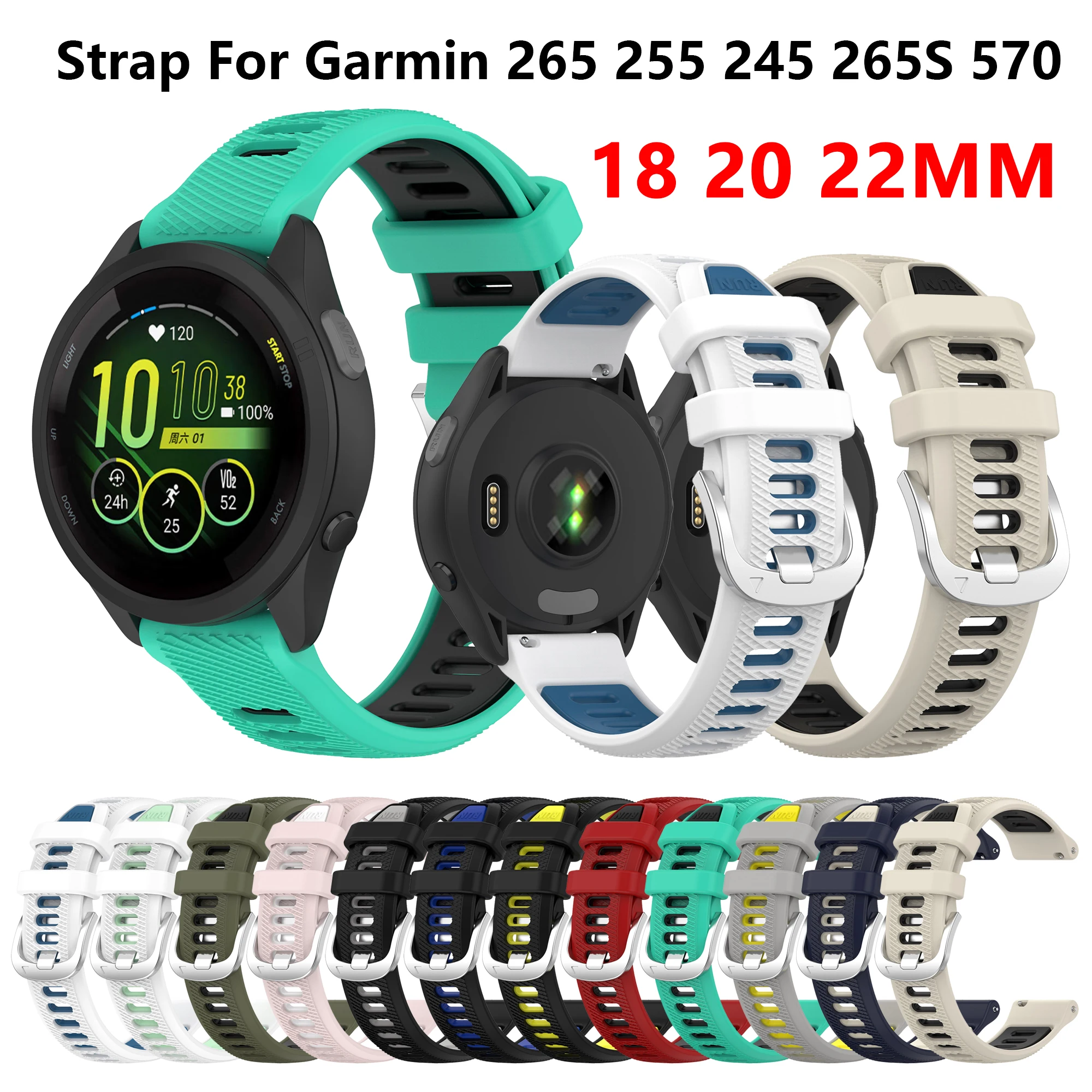 Sport Silicone Watch Strap - Multi-Size Adjustable Smart Watchband Bracelet
