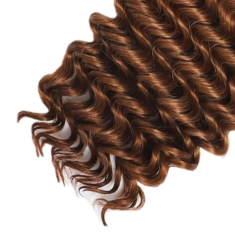 Luxury Deep Wave Braiding Hair 24in, Color #30 Brown, 1 Bundles (150g), Heat Resistant Fiber, Creates Natural Looking Volume 5