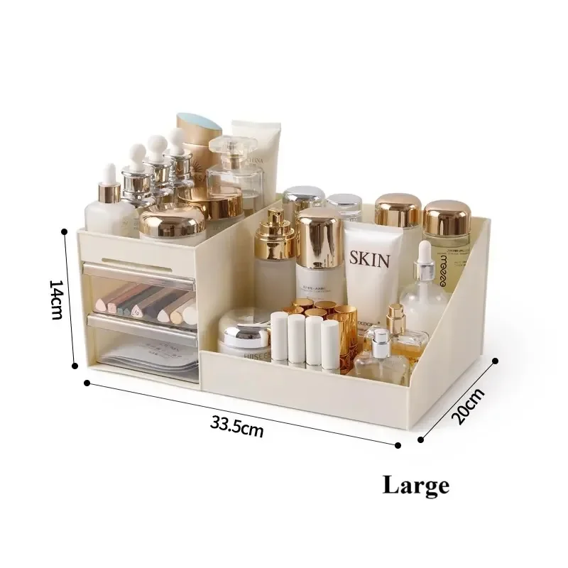 Transparent Drawer Style Makeup Box Dormitory Organizer Plastic Cosmetics Skincare Dressing Table Desktop Storage Box 5