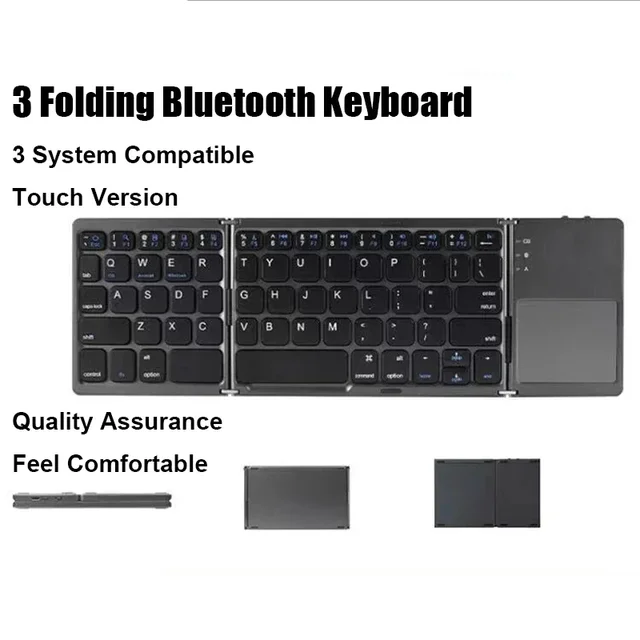 Wireless Folding Keyboard Bluetooth Keyboard With Touchpad For Windows, Android, IOS,Phone,Multi-Function Button Mini Keyboard 6