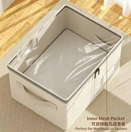 Foldable Clothing Storage Box Large Capacity with Lid Quilt Down - Image 4