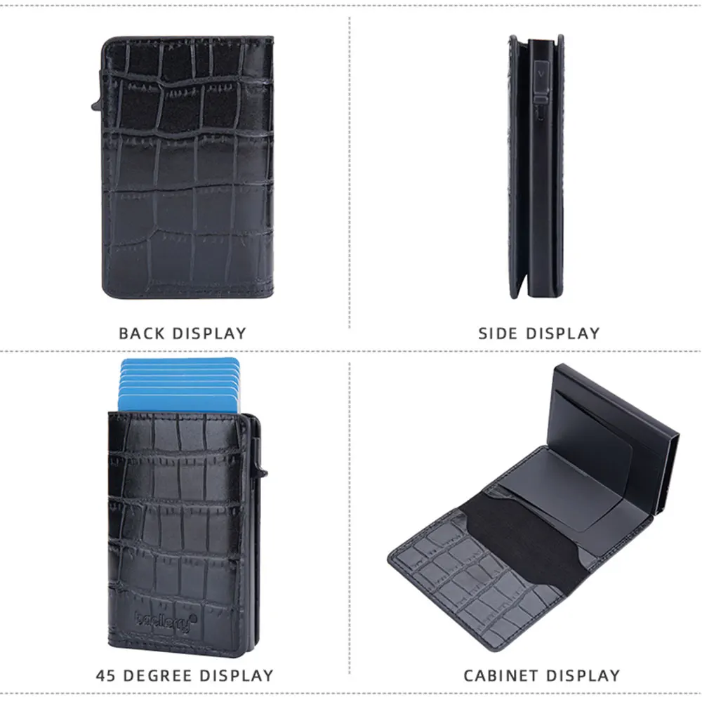 New RFID Mini Men Wallet Short Card Holder Simple Male Popup Purse Luxury Brand Men's Wallet Crocodile Pattern Card Bag