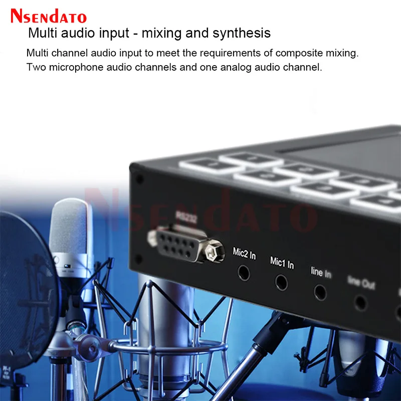 4 Channel HDMI Video Mixer Switcher For Live Streaming With 5 Inch Screen 1080P 60Hz 4 Way HDMI Video Switcher For Live Stream