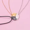 3 Pcs/set Sun Moon Star Pendant Necklace For Women Best Friend Forever Friendship BFF Necklace Adjustable Geometric Jewelry Gift 3