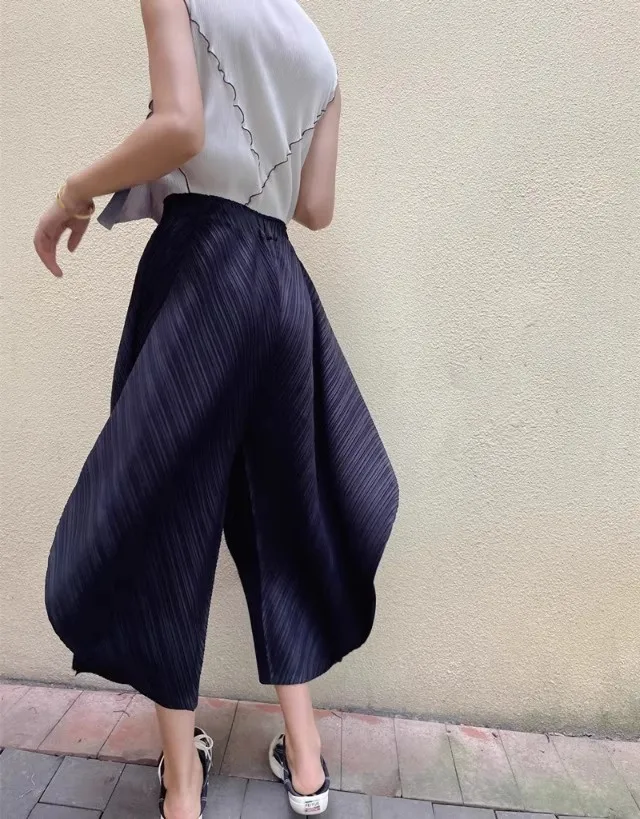 Miyake Pleated Loose Causal Wide Leg Pants