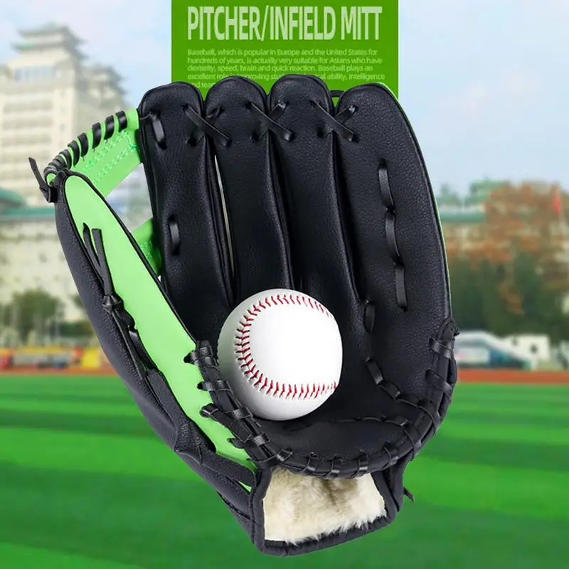 Kids Sport Baseball Glove Outdoor Batting Gloves Softball Practice Equipment Baseball Mitten Training Competition Glove Gear