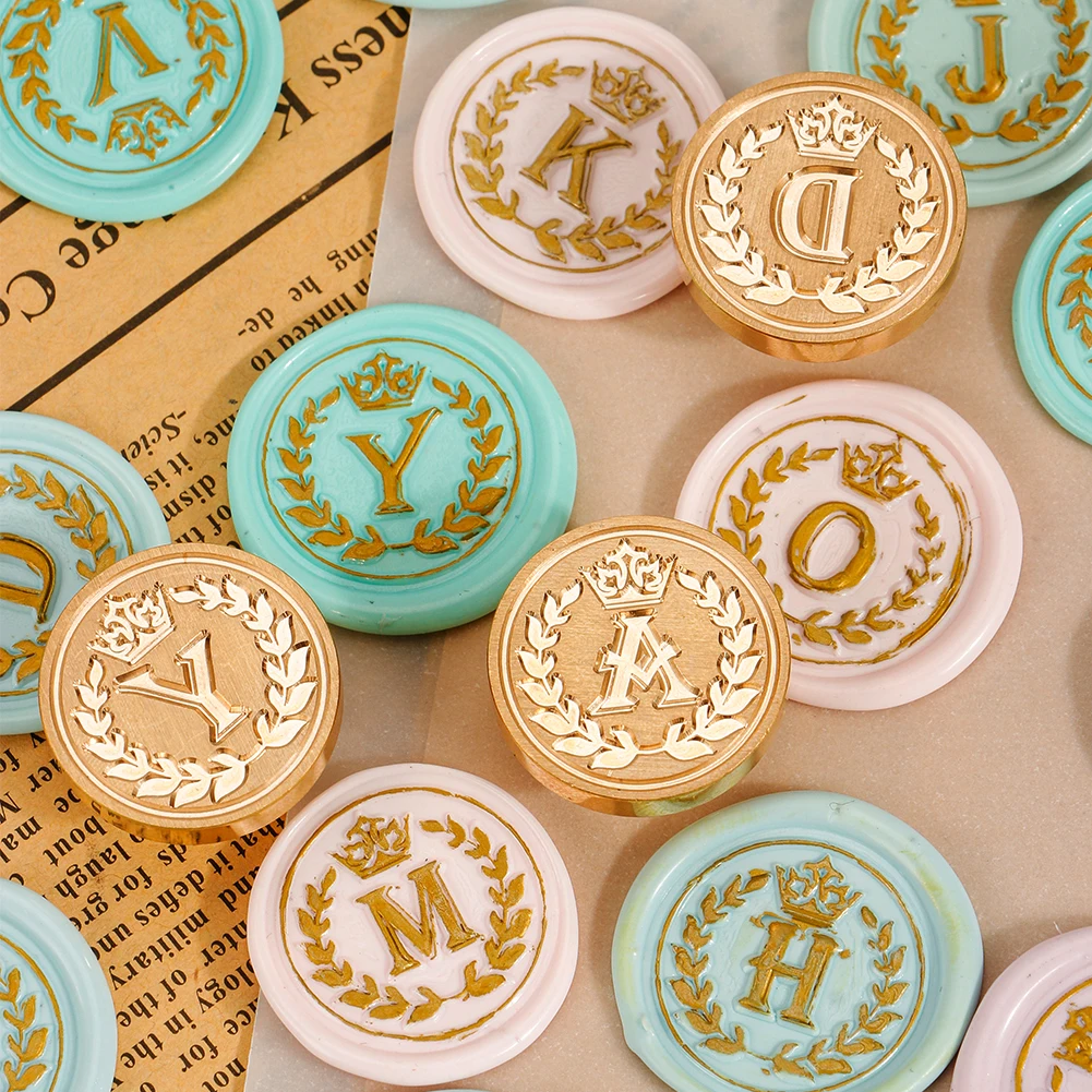 26mm Curlicue European Letter Seal Head With Crown Wax Seal Stamps Metal Head DIY Stamp Envelope Wedding Invitations Sealing