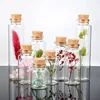 5pcs 10ML 15ML 20ML 25ML 30ML 40ML 55ML Glass jars Cute Mini Wishing Cork Stopper Glass Bottles Vials Jars Decor Containers Size 1