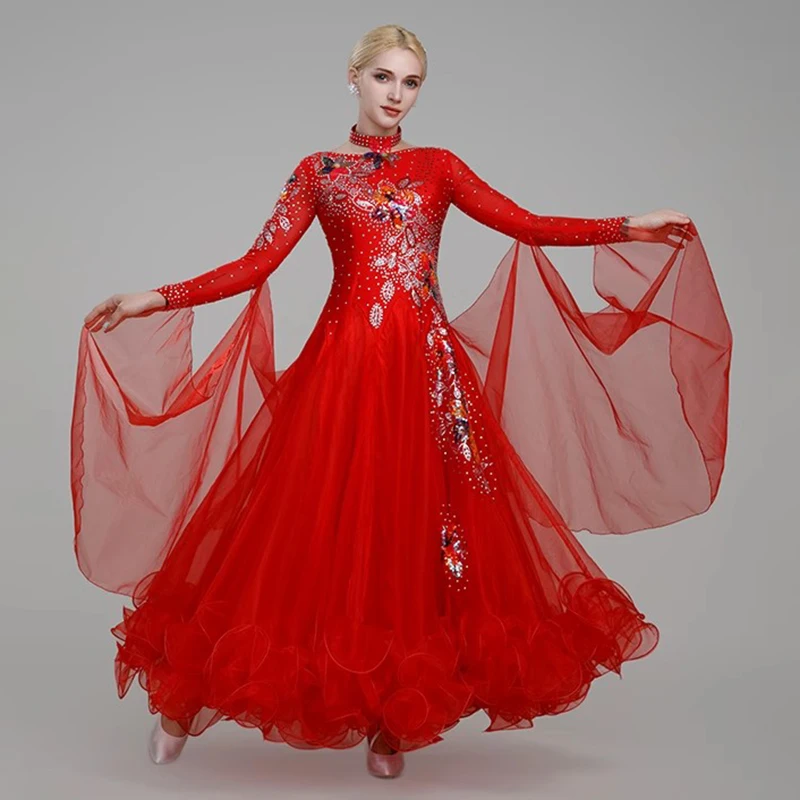 Ballroom Dance Competition Dress Women National Standard Modern Clothes Tango Waltz Stage Costumes High-end
