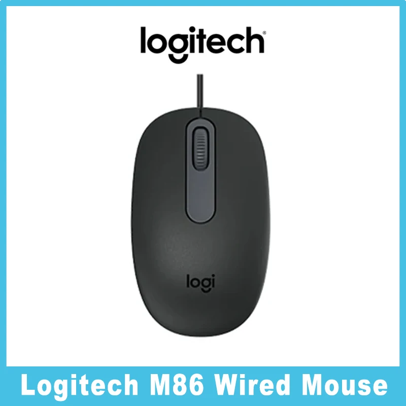 Logitech M86 wired mouse, USB connection, 3 million clicks, red LED pointer,  lift/right buttons, precise position