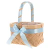 Oval Blush Flower Baskets Wicker Handle Baskets Rustic For Blankets Party Favors Baby Shower Straw Fruit Girl Blankets Laundry 1