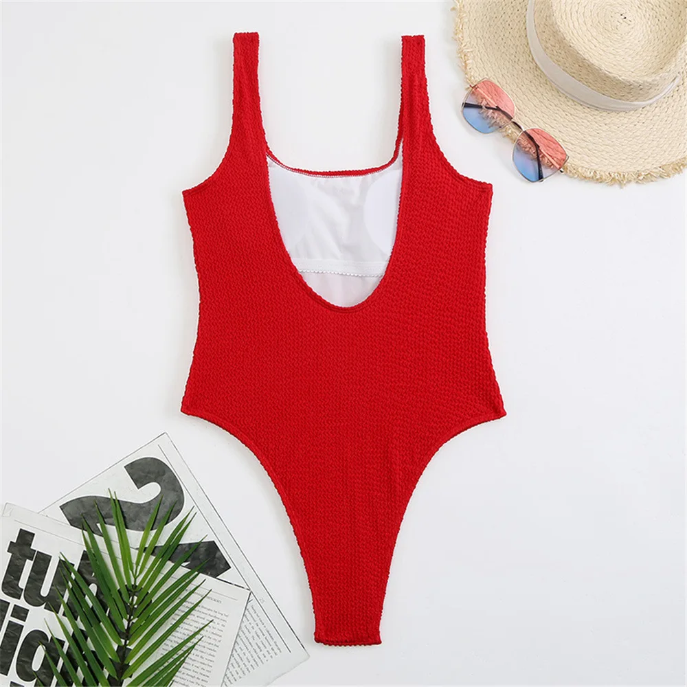 Sexy One Piece Swimsuit Women 2022 Summer Beachwear Solid Push Up Swimsuit Backless Brazilian Monokini Bodysuit Bathing Suit cheap bikini sets