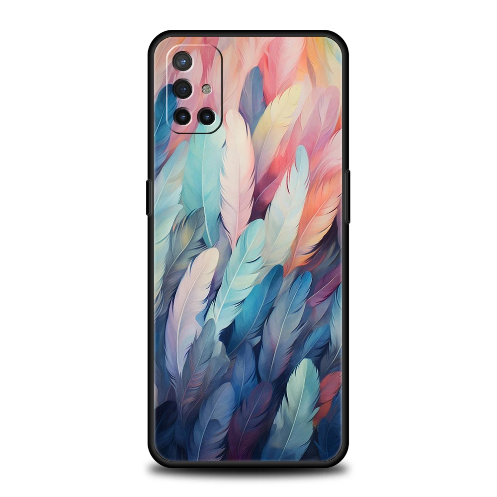 Gradient Feather Pattern Soft TPU Phone Case Cover