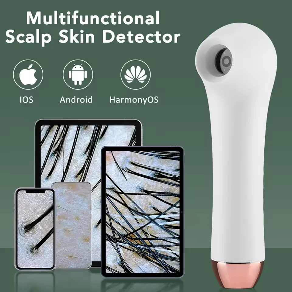 Multifunctional Scalp Skin Hair Follicle Detector HD Visual Skin Analyzer Machine Magnifier Dermatoscope Phone Tablet Connection