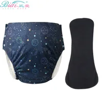 Ice Silk Adult Cloth Disaper Waterproof Old Man's Diaper Pants Reusable Diapers Trouser Pocket Anti-leak Breathable Nappy Pads 1