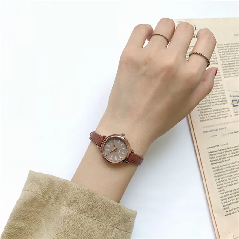 retro brown women watches qualities small ladies wristwatches