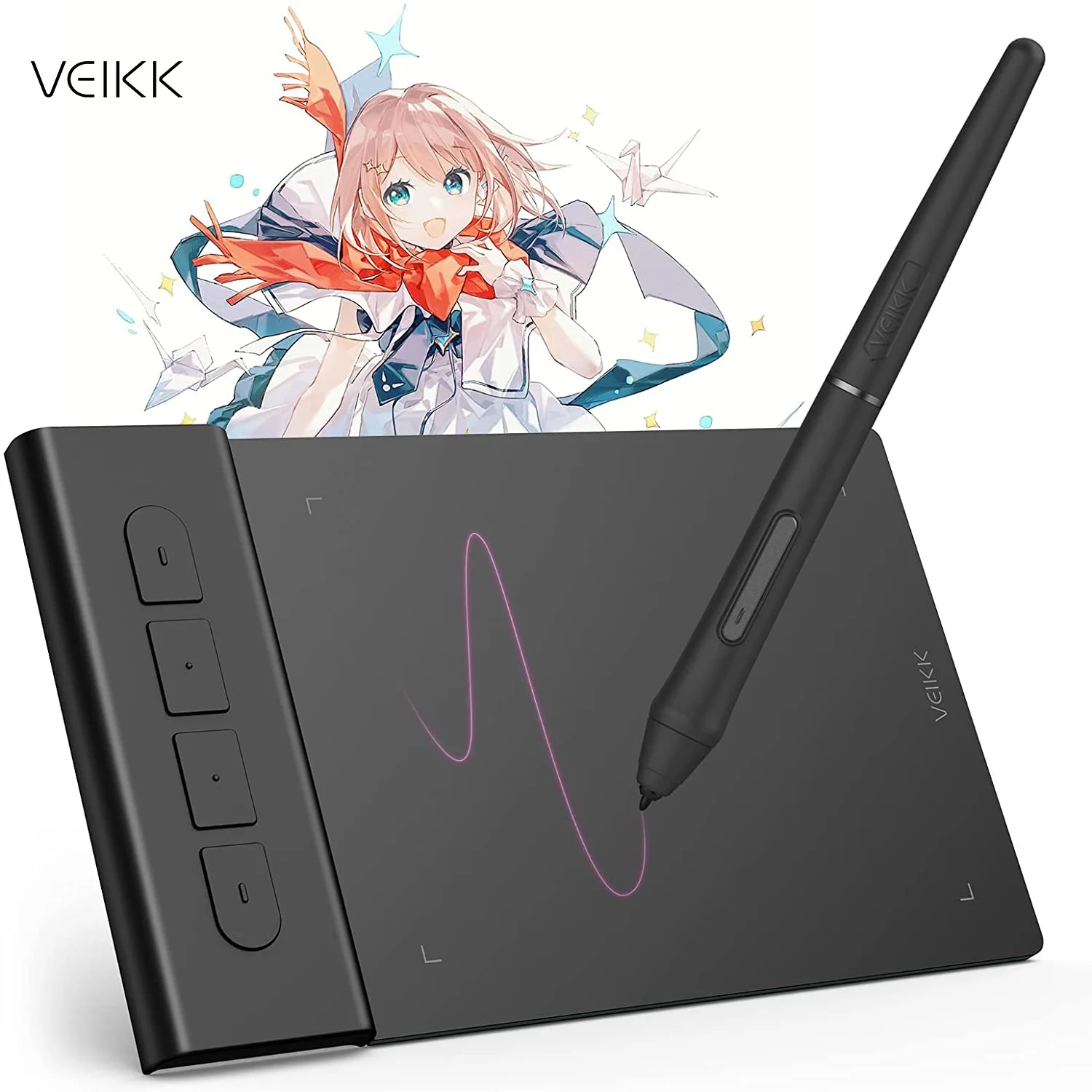 Tablet Gráfico Desenho 4×3 Suporte Android pc Mac Bateria Livre Jogos Osuchromebook Design 8192 Níveis 290rps Veikk-vk430