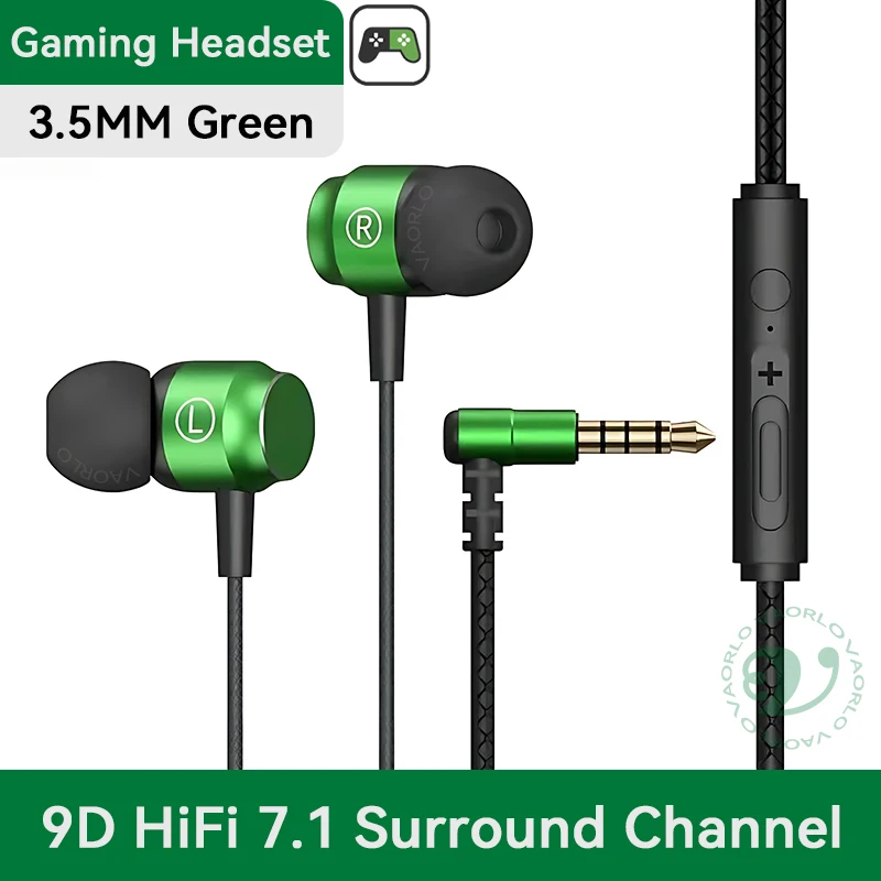 Enhanced Metal Magnetic Gaming Earbuds with 9D Surround Sound and HIFI Heavy Bass
