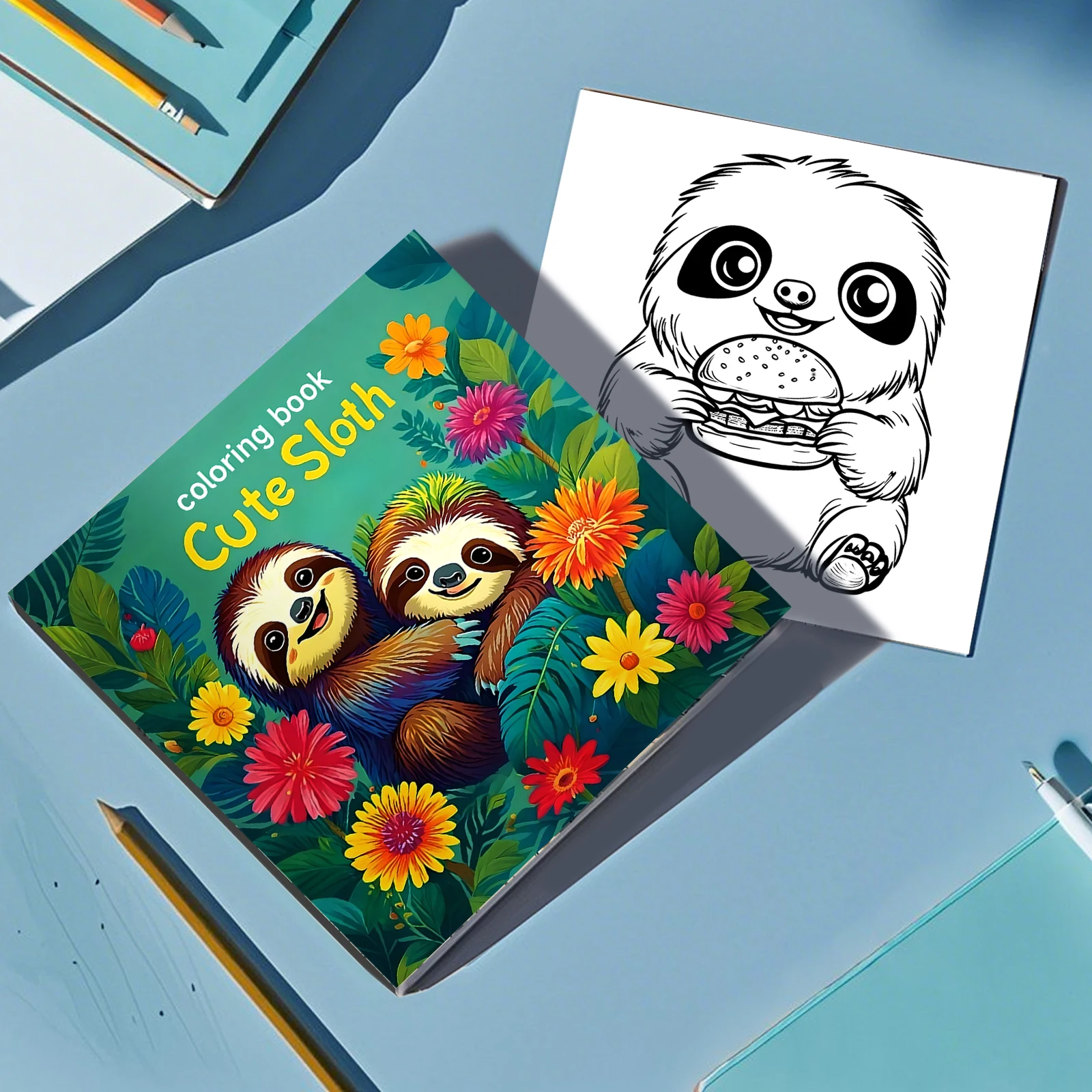 Adult Picture Book - 24 Pages Cute Sloth Coloring Book - Helps Reduce Stress and Ease Emotions Graffiti Painting Drawing Art 5